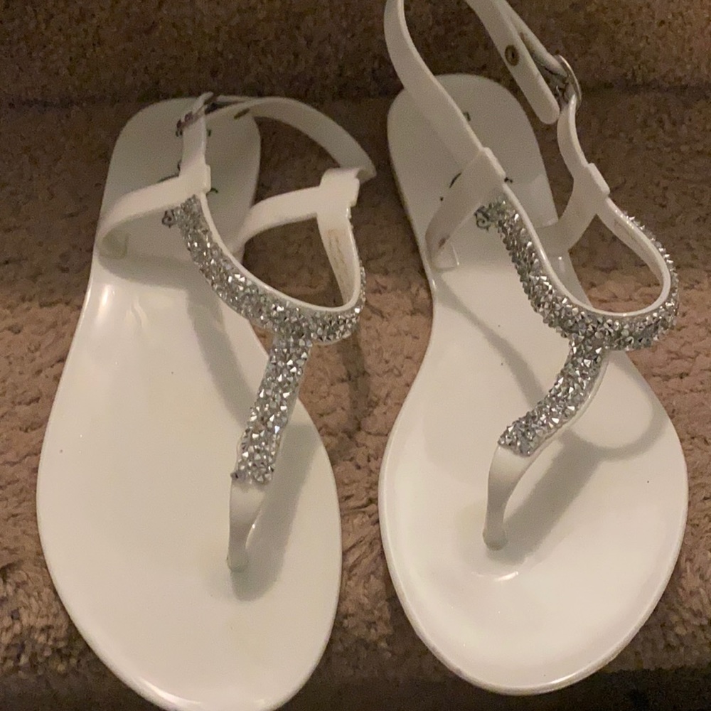White and silver sandal